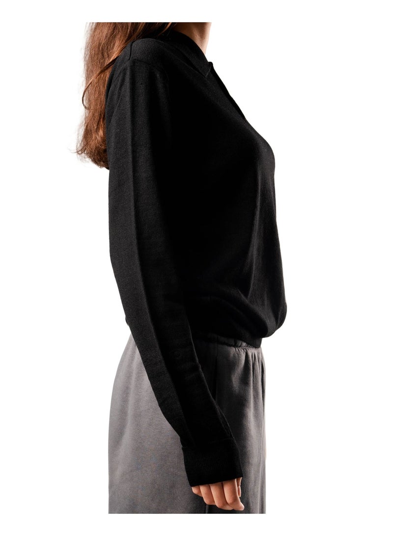 Basic Look Knitted Polo Sweatshirt - Image 4